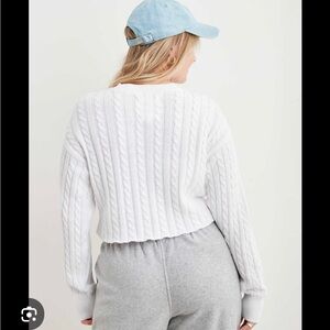 Aerie cropped cable knit sweater